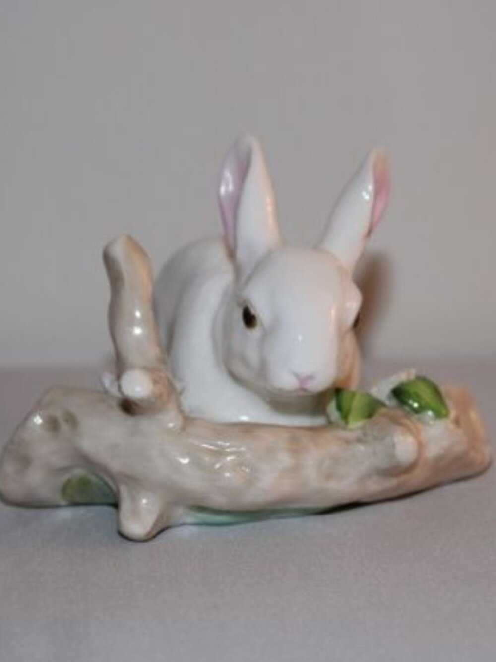 Shafford Fine Bone China Rabbit with Log Figurine - Vintage